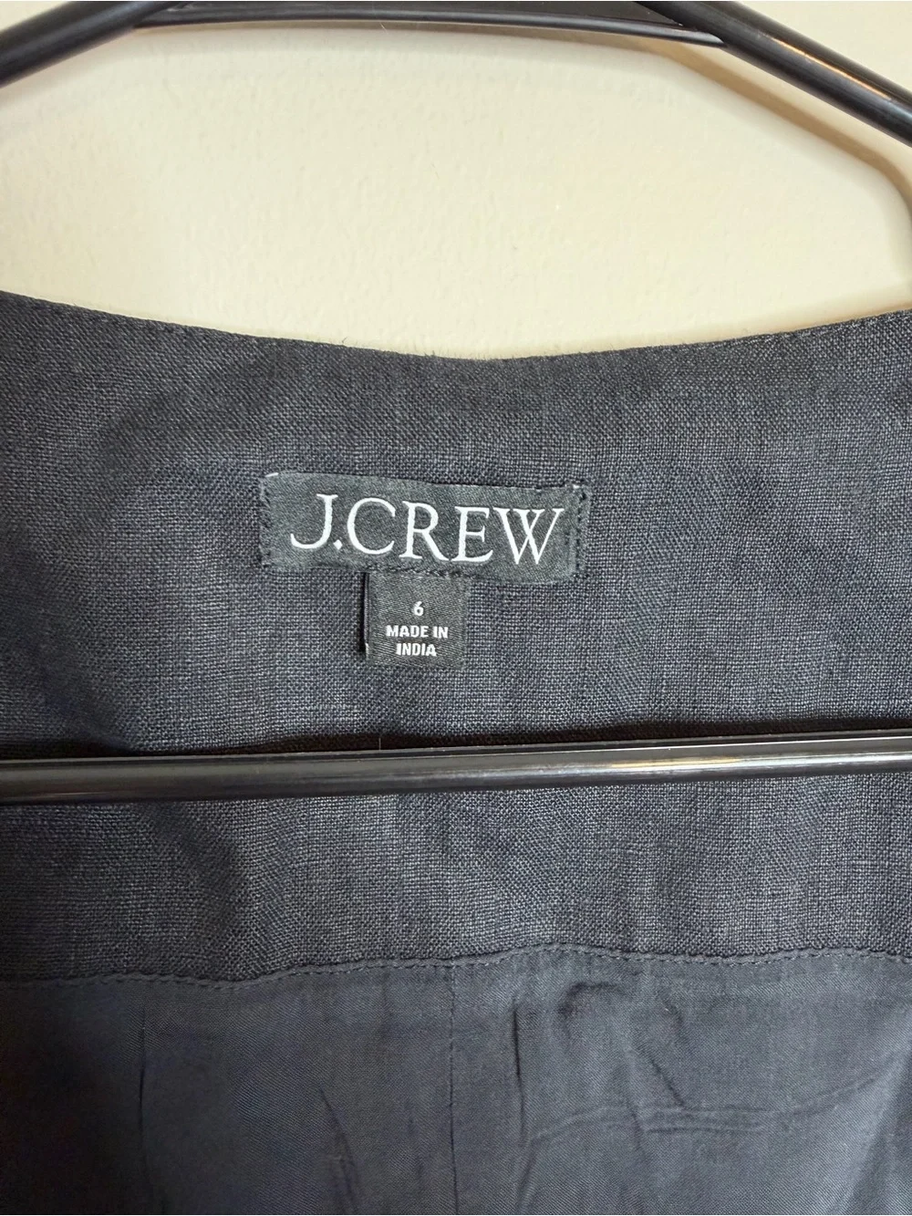 J. Crew Scoopneck Linen-Blend Button Vest Navy Blue Size 6